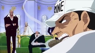 Gorosei and Akainu Learn About Doflamingos Defeat  One Piece 736 [upl. by Ditter]