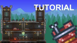 Terraria How to build a castle  Terraria Building Tutorial [upl. by Yruama]