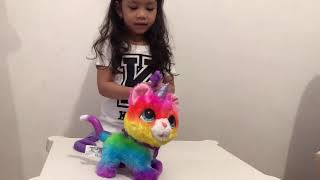 Fur real walkalots review  mainan furreal rainbow cat unicorn HASBRO [upl. by Antonie]