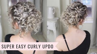 Super Easy Curly Updo [upl. by Nnaynaffit]