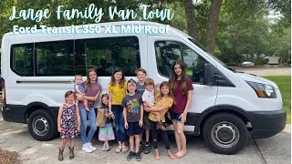 Large Family Van Tour  Ford Transit 350 XL Tour 15 Passenger [upl. by Gladis320]