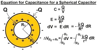 Physics 39 Capacitors 10 of 37 The Spherical Capacitor [upl. by Rondon]