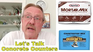 Concrete Countertops DIY  Which Mix Should You Choose Rapid Set Mortar Mix Quikrete or other [upl. by Aicenod]