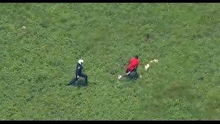 Watch Cop jumps from helicopter to nab crook [upl. by Pickard]