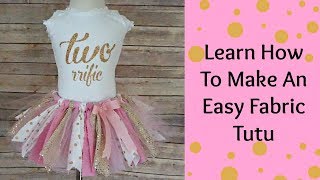 How To Make a fabric Tutu NO SEW Scraps Fabric TutuDIY TUTU [upl. by Deragon]