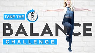 5 Minute Balance Exercises For Women Over 50  14 Day Challenge [upl. by Akcired]