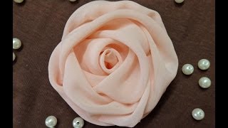 DIY chiffon rosefabric rose tutorialhow to make [upl. by Ophelia]