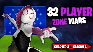 UPDATED 32 Player Zone Wars map in Fortnite Chapter 3 Season 4 [upl. by Abocaj]