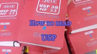 How to read a United state Pharmacopoeia USP [upl. by Kcirredal]