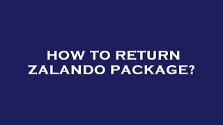 How to return zalando package [upl. by Aidyn881]