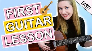 How To Play Guitar  EASY First Guitar Lesson For Beginners [upl. by Nylssej102]