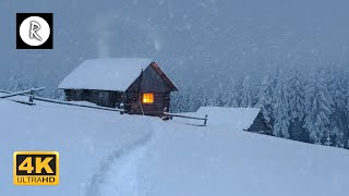 Snowstorm Blizzard amp Howling Winds  10 Hours Relaxing Sounds for Sleep Insomnia Wooden Cabin 4K [upl. by Radcliffe]