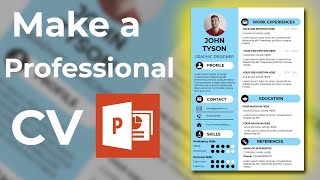 CV Format For Freshers  How To Make Professional CV in PowerPoint [upl. by Nedyarb]