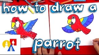 How To Draw A Cartoon Parrot [upl. by Myrtia653]