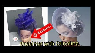 DIY Bridal Hat with Crinoline  Fascinator making for Beginners [upl. by Asalocin600]