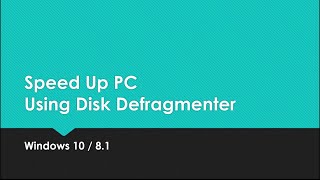 How to Use Windows 10 Disk Defragmenter To Boot PC Performance  The Teacher [upl. by Hamlen]