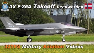 4K Norwegian F35 Lightning II Takeoff Leeuwarden AB [upl. by Racso821]