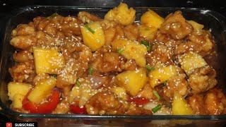 HOW TO MAKE RESTAURANT STYLE PINEAPPLE CHICKEN EASY RECIPE [upl. by Natsreik]