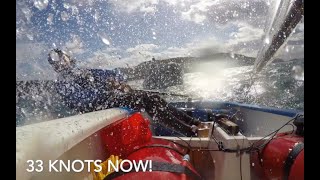 Optimist Sailing Upwind 25  knots with Fletcher AUS 1551 [upl. by Glavin]