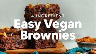 4Ingredient Easy Vegan Brownies  Minimalist Baker Recipes [upl. by Ellenyl]