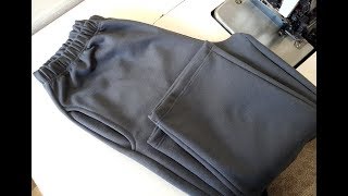 How to sew trousers Overlock machine Jak zeszyc spodnie dresowe na owerloku [upl. by Donavon]