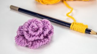 Making Woolen Flower Easy Handmade Roses with Wool Yarn [upl. by Gothurd470]