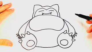 How to draw Snorlax  Pokemon Snorlax Easy Draw Tutorial [upl. by Aerdua]