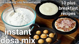 instant dosa mix recipe  10 plus breakfast recipes multipurpose instant dosa premix recipe [upl. by Kloman604]