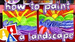 How To Paint A Beautiful Landscape for kids [upl. by Ahsekan201]