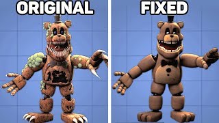 Fixed VS Original Animatronics in Five Nights at Freddys 3 [upl. by Lednew]