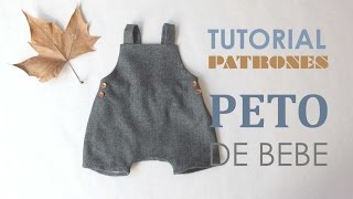 DIY Patrones Peto de Bebé tutorial paso a paso [upl. by Cicily554]