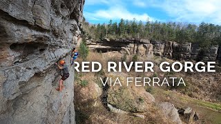 Via Ferrata  Red River Gorge Kentucky  Southeast Mountain Guides Rock Climbing [upl. by Araccat]