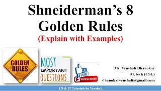 HCI 52 Shneiderman’s 8 Golden Rules with Examples [upl. by Arat]