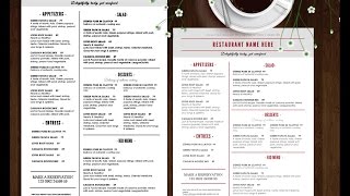 Create food menu or restaurant menu using MS WORD [upl. by Jarlath]