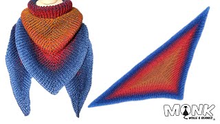 Dreieckstuch GAMMLO häkeln  Tuch von innen nach außen häkeln [upl. by Richlad]