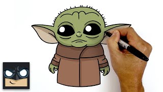 How To Draw Baby Yoda  The Mandalorian [upl. by Alfeus]