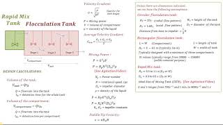 Flocculation Tank Design Calculations  RAPID MIX AND FLOCCULATION Water Treatment [upl. by Vitoria]