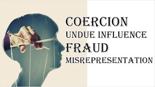 Coercion Undue Influence Fraud Misrepresentation  Indian Contract Act 1872  Law Guru [upl. by Andie611]