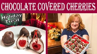 Easy Chocolate Covered Cherries  Holiday Treat [upl. by Milt242]