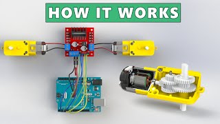 How DC GEAR MOTOR Works with ARDUINO and L298N [upl. by Edmon]