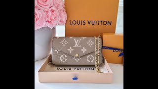 Louis Vuitton LV Felicie Pochette Empreinte Leather Bicolor Monogram Unboxing Video [upl. by Isoais]