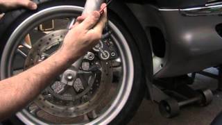 BMW K1200LT Front Wheel Removal and Reinstall DIY [upl. by Pallaton]