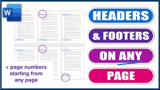 Headers amp Footers on ANY page in WORD  Microsoft Word tutorials [upl. by Uhn]