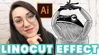 Linocut Style Tutorial  Adobe Illustrator [upl. by Ecnesse]