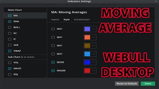 How to set up the Moving Averages in Webull Desktop  Trading With Smartrader [upl. by Treve]