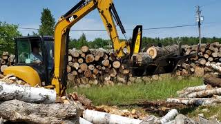 Firewood Processor  Halverson HWP120 on a Cat Mini Excavator [upl. by Giuliana556]