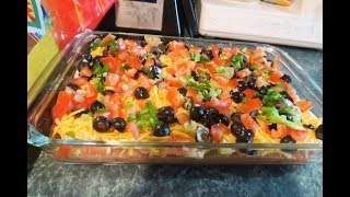 DIY Famous 7 layer Bean Dip Fathers day Recipe [upl. by Photina788]