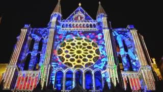 Chartres Cathedral Light Show  Amazing [upl. by Anoved]