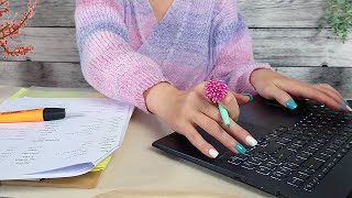 ASMR Paper amp Typing Sounds • Data Entry • Home Office Ambiance [upl. by Hsepid679]