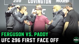 Paddy Pimblett vs Tony Ferguson Face Off  UFC 296 Press Conference [upl. by Thurlow]